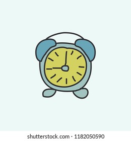 alarm clock sketch icon. Element of education icon for mobile concept and web apps. Field outline alarm clock sketch icon can be used for web and mobile on blue background