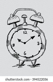 Alarm Clock. Sketchy style illustration.