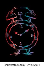 Alarm Clock. Sketchy style illustration.