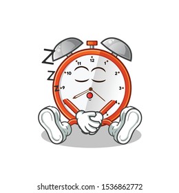 alarm clock sleep mascot vector cartoon illustration