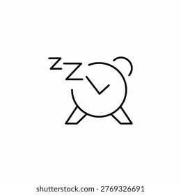 alarm clock sleeping icon sign vector
