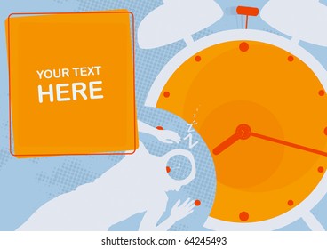 Alarm clock, the sleeping person and transient time