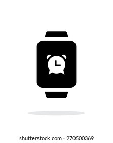 Alarm clock in smart watch simple icon on white background. Vector illustration.