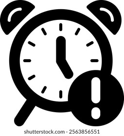 Alarm clock Solid Style Icon Design