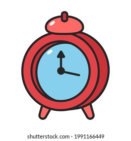 Alarm clock sticker vector cartoon illustration isolated on a white background.