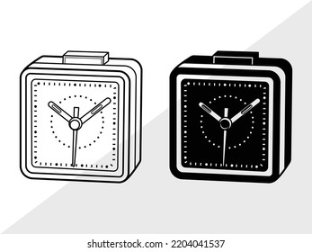 Alarm Clock SVG Printable Vector Illustration
