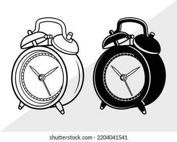 Alarm Clock SVG Printable Vector Illustration