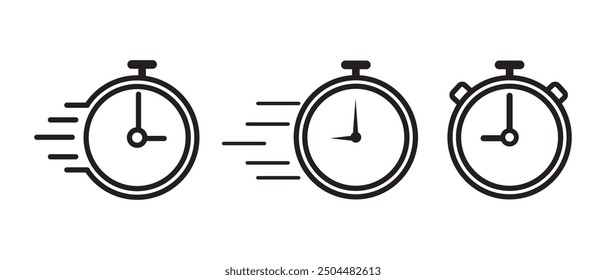 Alarm Clock symbol vector. Timer icon, Stopwatch vector timer flat icon for apps, logo and websites. Speed Clock icon. Vector illustration.