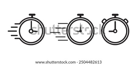 Alarm Clock symbol vector. Timer icon, Stopwatch vector timer flat icon for apps, logo and websites. Speed Clock icon. Vector illustration.