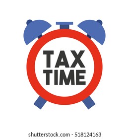 Alarm Clock Tax Time Isolated Icon Vector Illustration Design