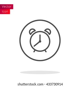 Alarm Clock Thin Line Icon. Alarm Clock Button