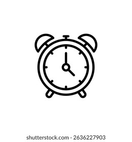 alarm clock thin line style icon. vector illustration