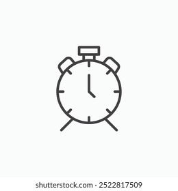 Reloj despertador delgado liner icono aislado