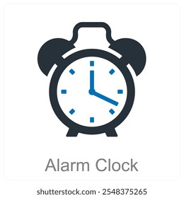 Reloj despertador y concepto de icono de tiempo