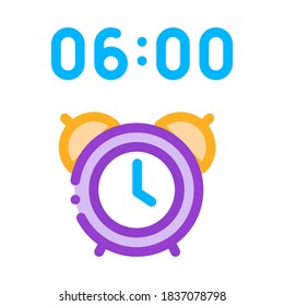 Alarm Clock Time Icon Vector. Outline Alarm Clock Time Sign. Isolated Contour Symbol Illustration