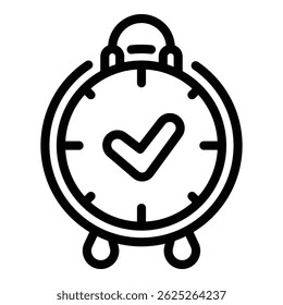 Alarm clock time management icon. Outline Alarm clock time management vector icon for web design isolated on white background