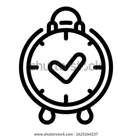 Alarm clock time management icon. Outline Alarm clock time management vector icon for web design isolated on white background