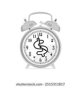 Alarm Clock time is money Vector Image And Illustration
