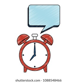 alarm clock time with speech bubble