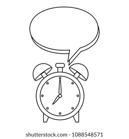 alarm clock time with speech bubble