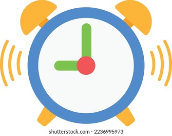 alarm clock time vector flat illustration
