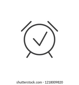 Alarm clock timer outline icon. linear style sign for mobile concept and web design. Wake up time simple line vector icon. Symbol, logo illustration. Pixel perfect vector graphics