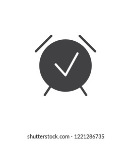 Alarm clock timer vector icon. filled flat sign for mobile concept and web design. Wake up time simple solid icon. Symbol, logo illustration. Pixel perfect vector graphics