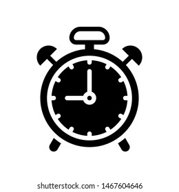Alarm clock vector, Back to school solid style icon