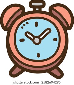 Alarm clock vector doodle illustration and graphic