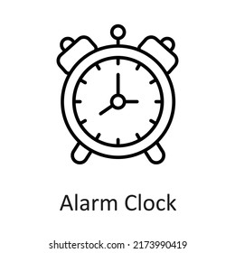 Dibujo de diseño de icono del vector del reloj de alarma sobre fondo blanco. Archivo EPS 10