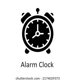 Alarm Clock vector filled outline Icon Design illustration on White background. EPS 10 File