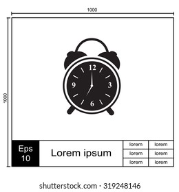 Alarm clock. Vector icon.