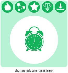 Alarm clock. Vector icon.