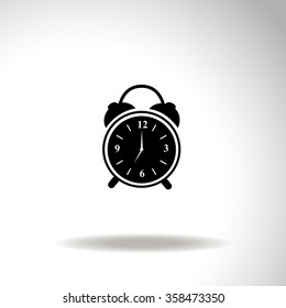 Alarm clock. Vector icon.