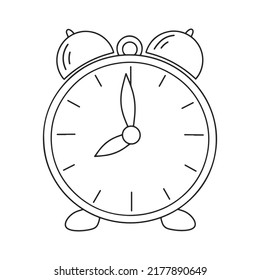 Wecker-Vektorsymbol. Analogzeitgeber. Modus. Stehe früh auf! Flache Illustration.