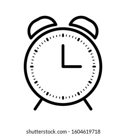 Alarm clock vector icon. clock with bell. editable flat icon. vector illustration