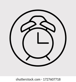 Alarm clock vector icon. clock with bell. editable flat icon. vector illustration