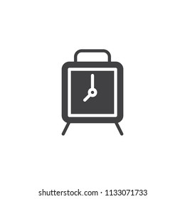 Alarm clock vector icon. filled flat sign for mobile concept and web design. Square Watch simple solid icon. Symbol, logo illustration. Pixel perfect vector graphics