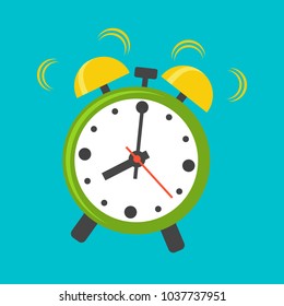 Alarm clock vector icon. Flat design style. Simple watch icon. Vector Illustration