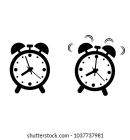 Alarm clock vector icon. Flat design style. Simple watch icon. Vector Illustration