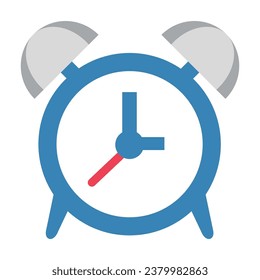 Alarm clock vector icon flat illustration on white background. Alarm clock cartoon