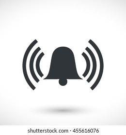 Alarm clock vector icon. Graphic symbol for web design, logo. Gray glyph on a white background. Isolated sign.