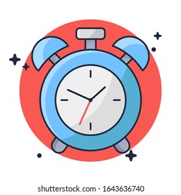 Alarm Clock Vector Icon Illustration