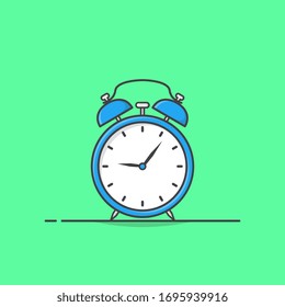 Alarm Clock Vector Icon Illustration. Wake Up Symbol. Time Icon