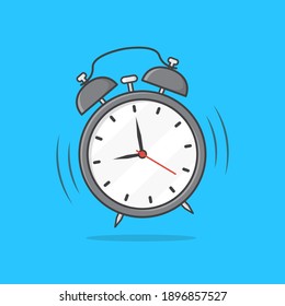 Alarm Clock Vector Icon Illustration. Wake Up Symbol. Time Icon