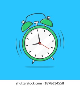 Alarm Clock Vector Icon Illustration. Wake Up Symbol. Time Icon