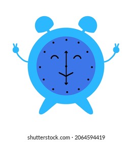 Ilustración del icono del vector del reloj de alarma. Símbolo de despertar. Icono de tiempo