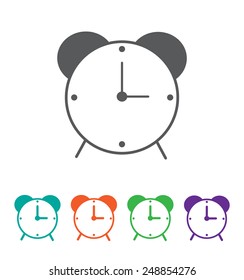 alarm clock vector icon.. Vector illustration.