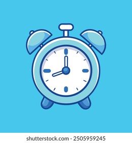 Icono de Vector de reloj de alarma Ilustración color azul