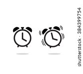 Alarm clock vector icon isolated on white background, simple line outline style, alarm clock ringing icon modern design